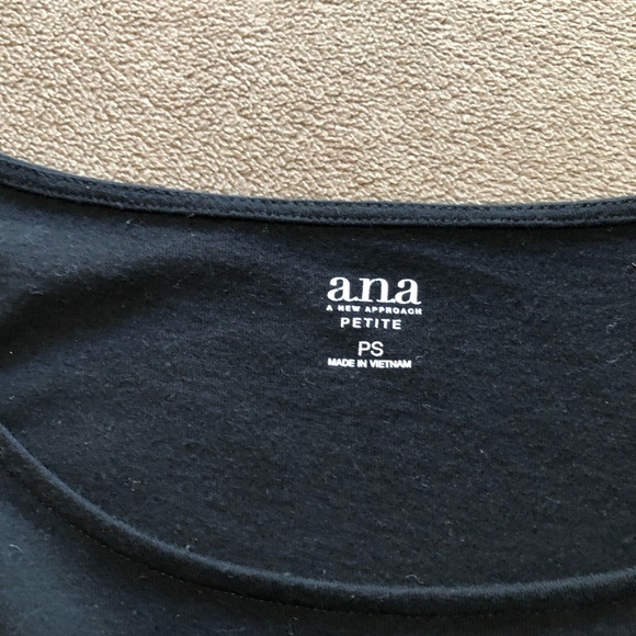 a.n.a.   Black Balloon 3/4 Sleeve tee shirt . Size:petite small. - Picture 2 of 4